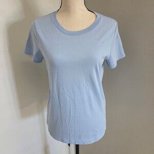 Madewell Tee Small Basic Tee Baby Blue Solid 100% Cotton Short Sleeve Shirt Top